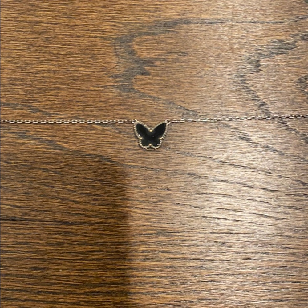 black butterfly necklace